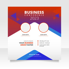 Digital marketing live webinar and business conference social media post template