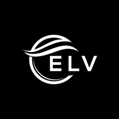 ELV letter logo design on black background. ELV creative initials letter logo concept. ELV letter design. 