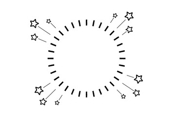 白いコピースペース付きのフレームと星がかわいい集中線 - セール・特集のバナーのイメージ素材白いコピースペース付きのフレームと星がかわいい集中線 - セール・特集のバナーのイメージ素材
