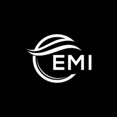 EMI letter logo design on black background. EMI  creative initials letter logo concept. EMI letter design.