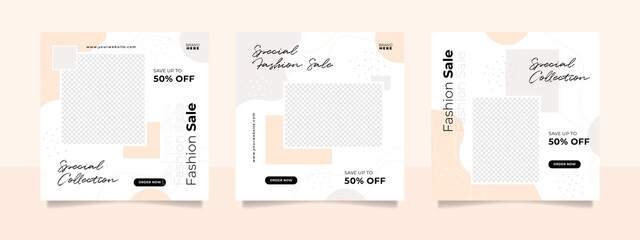 fashion sale Instagram social media post templates bundle