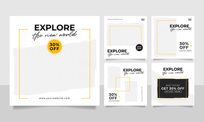 Travel sale banner and social media post template