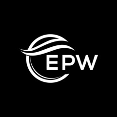 EPW letter logo design on black background. EPW creative initials letter logo concept. EPW letter design. 
