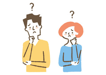 何かに困っている夫婦_色