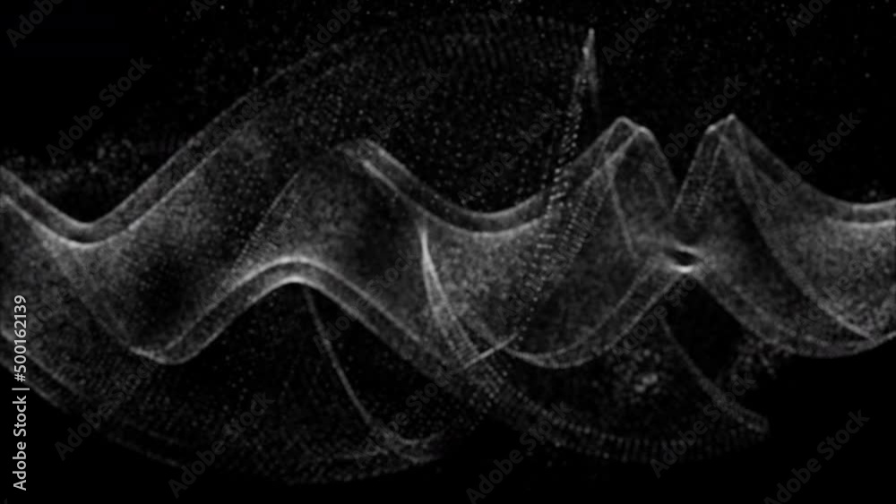 Aufkleber digitally generated motion graphic mysterious dark energy and evil abstract particles flowing in the