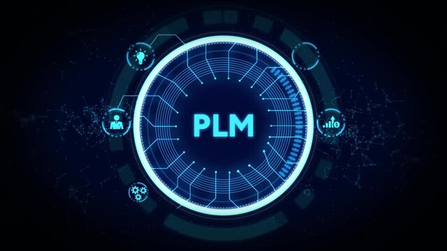 PLM Product lifecycle management system technology concept. Technology, Internet and network concept.