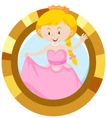 Cute princess cartoon character