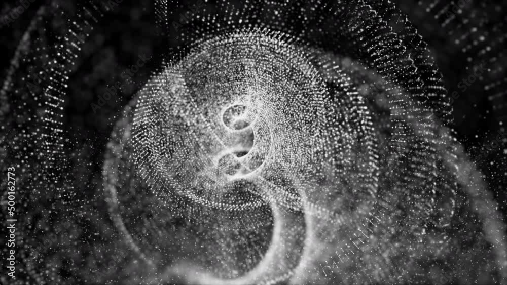 Aufkleber digitally generated motion graphic mysterious dark energy and evil abstract particles flowing in the