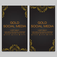 Fototapeta na wymiar black gold social media stories template design