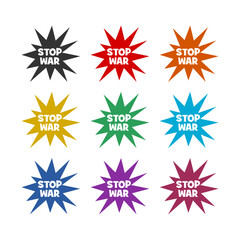 No or stop war icon color set