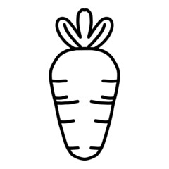cartoon carrot isolated on white background. blackoutline carror