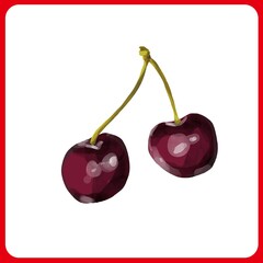 水彩のさくらんぼ（アメリカンチェリー）イラスト