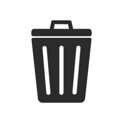 Garbage bin icon on white background.