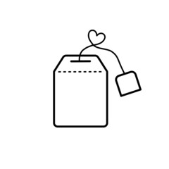 Tea bag icon on white background.