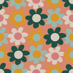 vivid woven flower seamless pattern