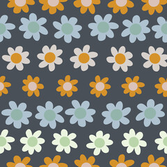 playful flower stripe seamless pattern