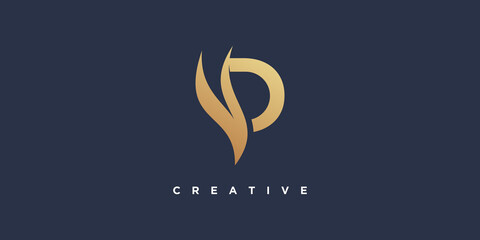 Fototapeta premium Letter P logo with fire concept Premium Vector