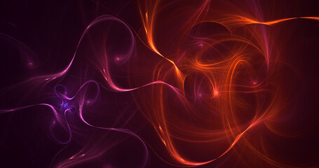 3D rendering abstract multicolor fractal light background