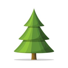Green Christmas tree isolated on white. Vector Christmas tree green, traditional symbol for the new year illustration.