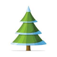 Green Christmas tree isolated on white. Vector Christmas tree green, traditional symbol for the new year illustration.