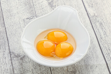 Chicken egg in the bowl