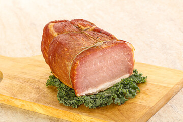 Delicous pork cured meat isolated