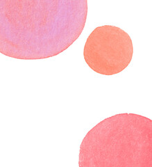 水彩で描かれたピンク色の丸模様