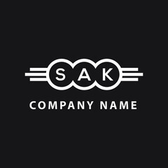 SAK letter logo design on black background. SAK  creative initials letter logo concept. SAK letter design.  © Faisal
