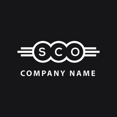 SCO letter logo design on black background. SCO  creative initials letter logo concept. SCO letter design.
