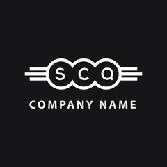 SCQ letter logo design on black background. SCQ  creative initials letter logo concept. SCQ letter design.