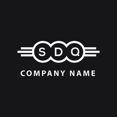 SDQ letter logo design on black background. SDQ  creative initials letter logo concept. SDQ letter design.