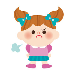 怒っている女の子のイラスト
