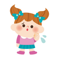 困っている女の子のイラスト