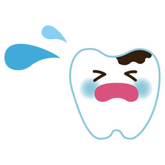 虫歯になってかなしい歯のイラスト