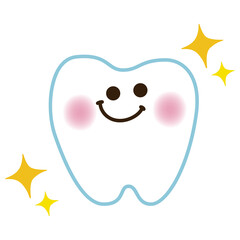 ピッカピカで嬉しい歯のイラスト