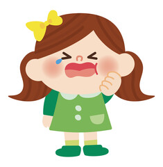 歯が痛くて泣いているこどものイラスト