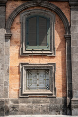 Window frames in the city of Naples, Italy