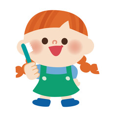 歯磨きが大好きなこどものイラスト