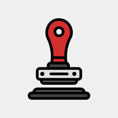 Stamp icon in filled line style, use for website mobile app presentation