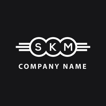 SKM letter logo design on black background. SKM  creative initials letter logo concept. SKM letter design.

