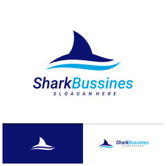 Shark fin logo design vector template, Creative Shark logo design concept