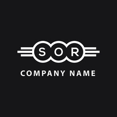 SOR letter logo design on black background. SOR  creative initials letter logo concept. SOR letter design.