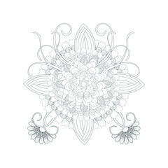 Decorative Doodle flowers in black and white for coloring page, cover, wedding invitation, greeting card, wall art and wallpaper. Hand drawn sketch for adult anti stress coloring page.-vector 