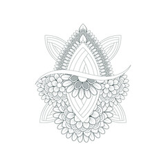 Decorative Doodle flowers in black and white for coloring page, cover, wedding invitation, greeting card, wall art and wallpaper. Hand drawn sketch for adult anti stress coloring page.-vector 