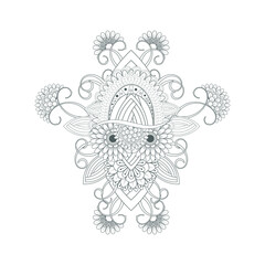 Decorative Doodle flowers in black and white for coloring page, cover, wedding invitation, greeting card, wall art and wallpaper. Hand drawn sketch for adult anti stress coloring page.-vector 