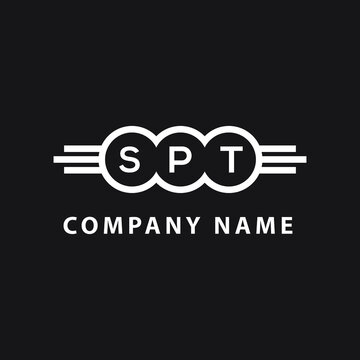SPT letter logo design on black background. SPT creative initials letter logo concept. SPT letter design. 