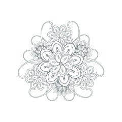 Decorative Doodle flowers in black and white for coloring page, cover, wedding invitation, greeting card, wall art and wallpaper. Hand drawn sketch for adult anti stress coloring page.-vector 