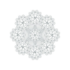 Decorative Doodle flowers in black and white for coloring page, cover, wedding invitation, greeting card, wall art and wallpaper. Hand drawn sketch for adult anti stress coloring page.-vector 