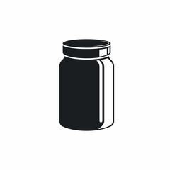 black bottle or jar icon vector design template