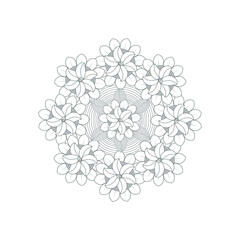 Decorative Doodle flowers in black and white for coloring page, cover, wedding invitation, greeting card, wall art and wallpaper. Hand drawn sketch for adult anti stress coloring page.-vector 